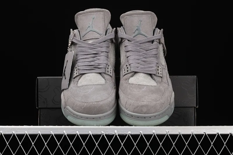 All categories Air Jordan Jordan series basketball shoes Air Jordan 4 Pure original Air Jordan 4 Cool Gray AJ4 Joe 4 cool gray suede luminous bottom basketball shoes 930155-003